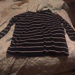Blue and white long sleeved top